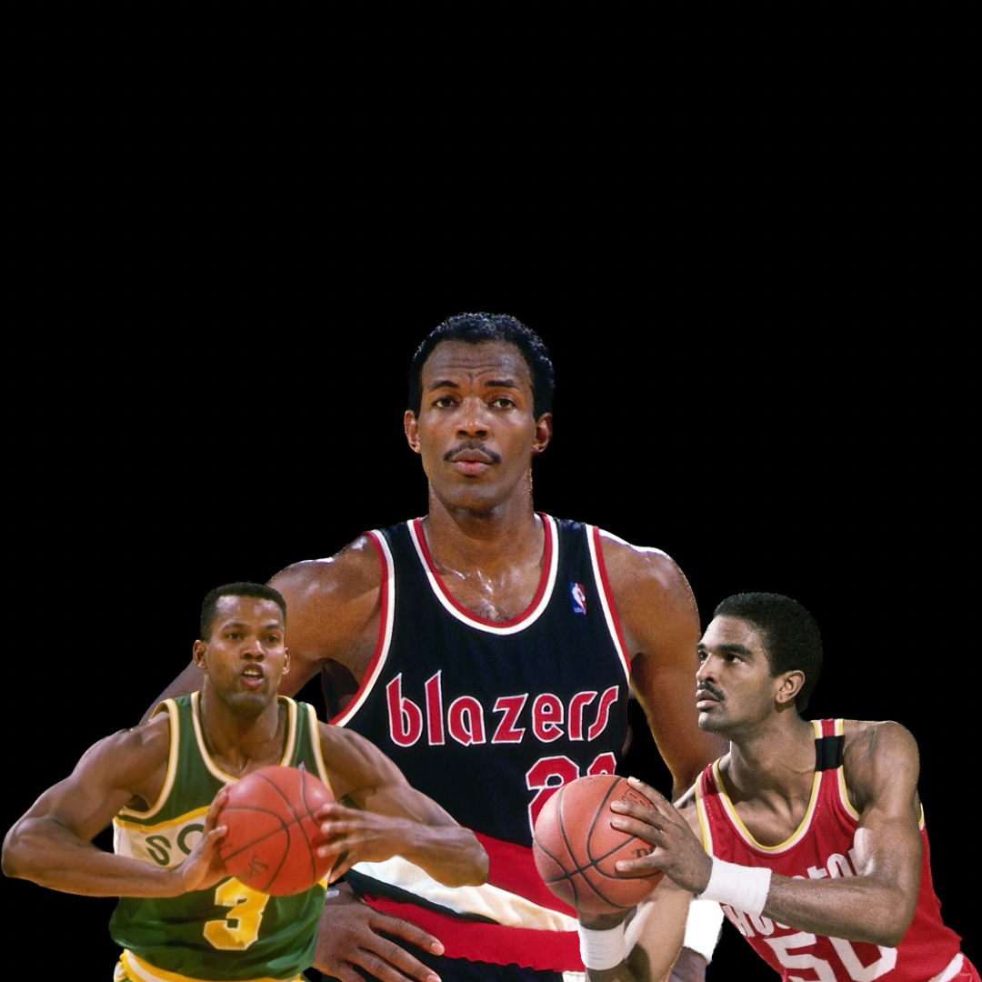 Three of the best players of the 1983 NBA Draft, Clyde Drexler, Ralph Sampson and Dale Ellis.