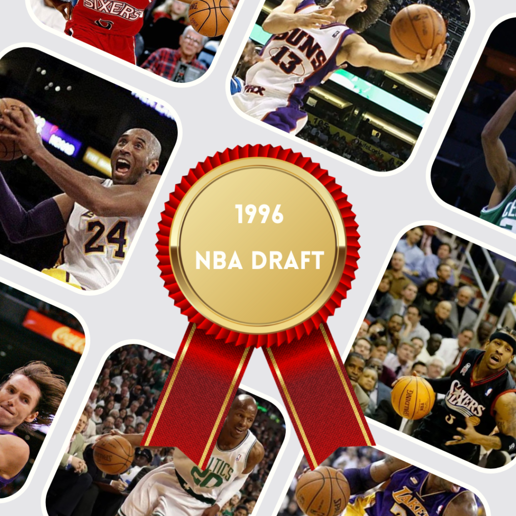 1996 NBA Draft legendary picks Kobe Bryant, Allen Iverson, Ray Allen and Steve Nash