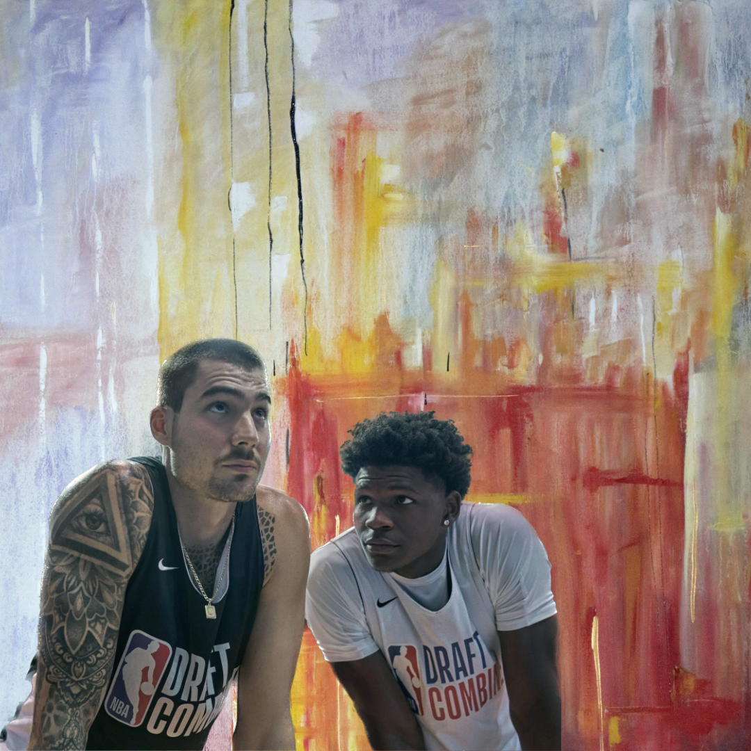 NBA basketball players Juancho Hernangomez and Athony Edwards in the movie hustle