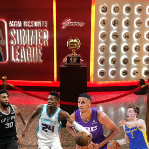 NBA Summer League players Julian Champagnie, Brandon Miller, Keegan Murray and Brandin Podziemski