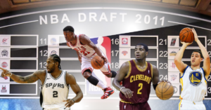 2011 NBA Draft picks Kyrie Irving, Kawhi Leonard, Jimmy Butler and Klay Thompson.